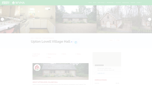 Screenshot of the Upton Lovell Village Hall website