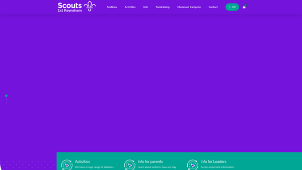 Screenshot of the 1st Keynsham Scout Group website