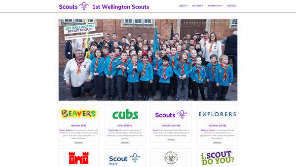 Screenshot of the 1st Wellington Scout Group website