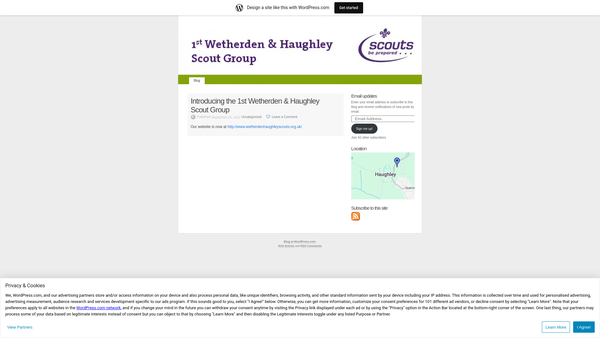 Screenshot of the 1st Wetherden And Haughley Scout Group website