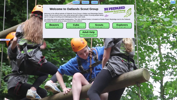 Screenshot of the Oatlands Scout Group website