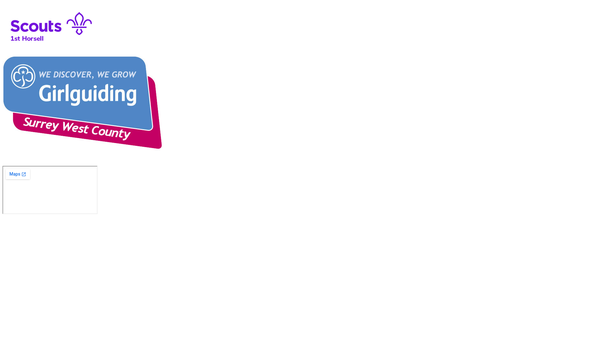 Screenshot of the 1st Horsell Scout Group website