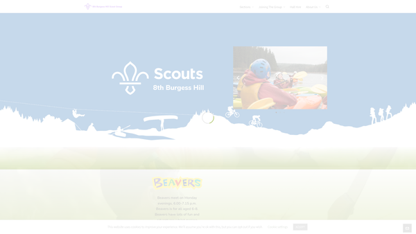 Screenshot of the 8th Burgess Hill (St Edward's) Scout Group website