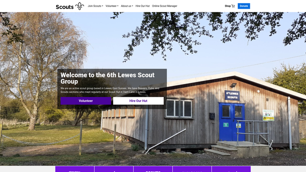 Screenshot of the 6th Lewes Scout Group website