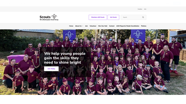 Screenshot of the 4th Littlehampton Scout Group website