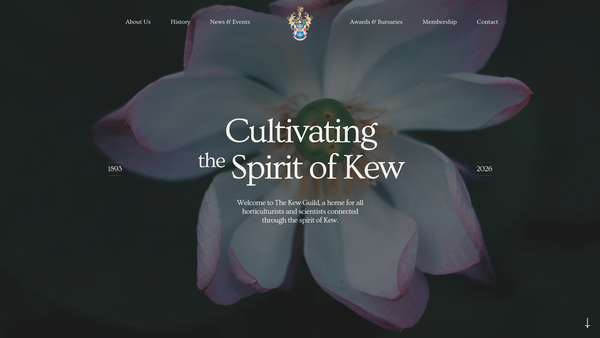 Screenshot of the The Kew Guild website
