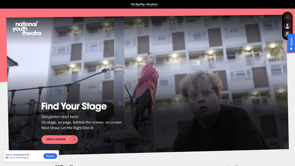 Screenshot of the The National Youth Theatre Of Great Britain website