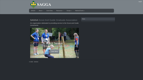 Screenshot of the The Scout And Guide Graduate Association website