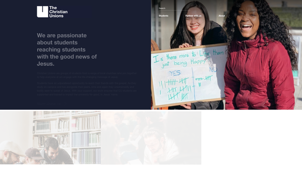 Screenshot of the Universities & Colleges Christian Fellowship website