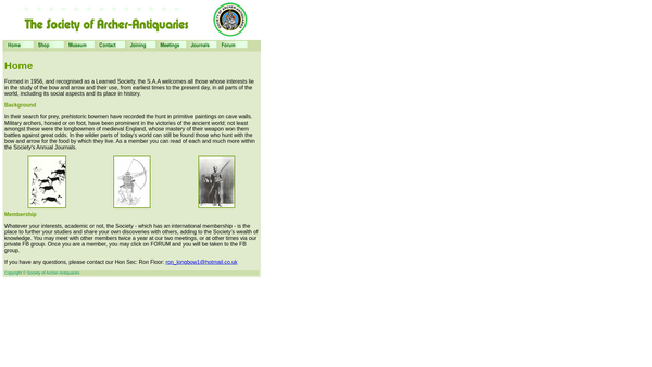 Screenshot of the Society Of Archer-Antiquaries website