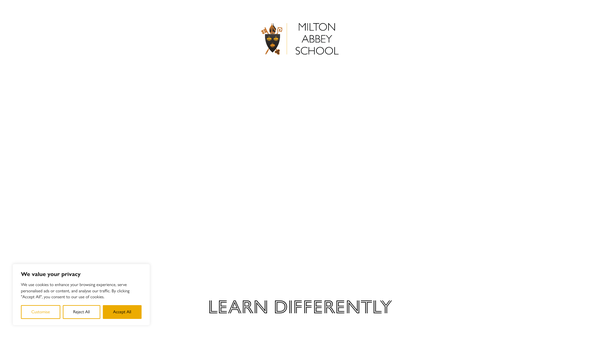 Screenshot of the The Council Of Milton Abbey School Ltd website