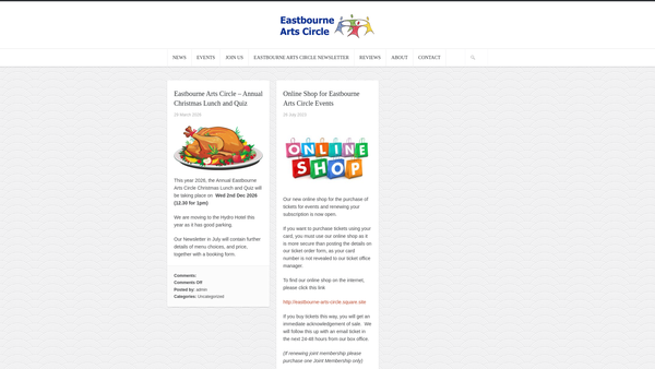 Screenshot of the The Eastbourne Arts Circle website