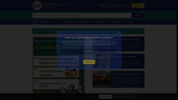 Screenshot of the Looe Public Schools And Exhibition Foundation website