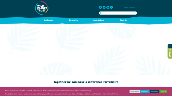 Screenshot of the Wild Planet Trust website