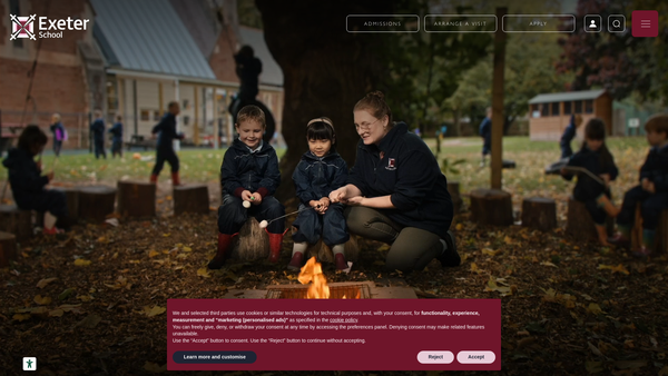 Screenshot of the Exeter School Trust website