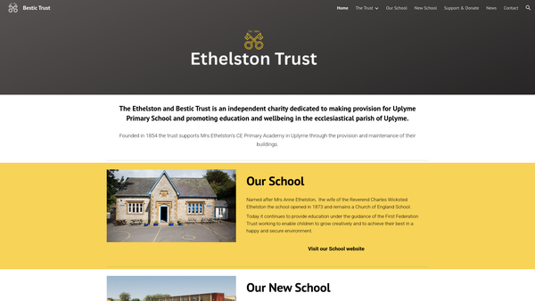 Screenshot of the The Ethelston And Bestic School Foundation website