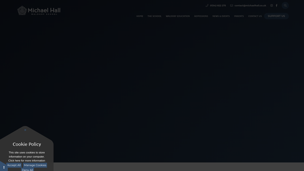 Screenshot of the Michael Hall School website