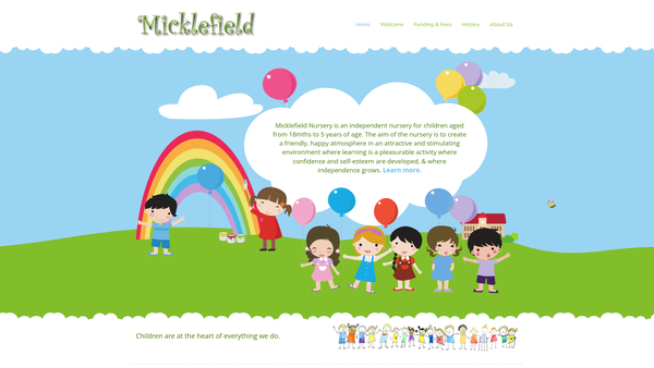 Screenshot of the Micklefield Nursery School (Seaford) website