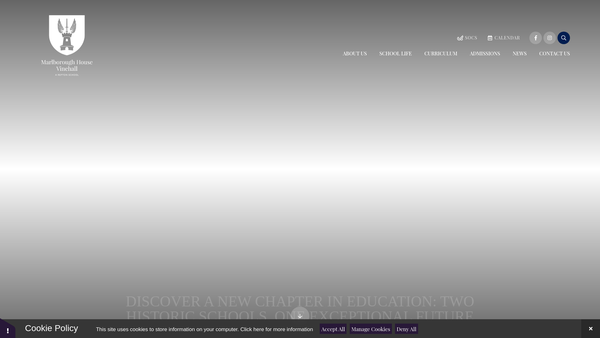 Screenshot of the Marlborough House Vinehall School Limited website