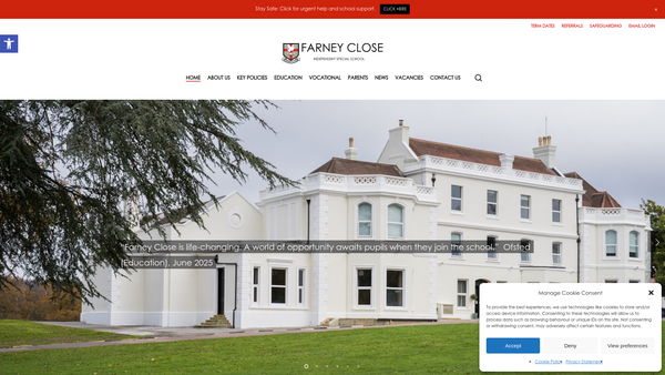Screenshot of the Farney Educational Trust website
