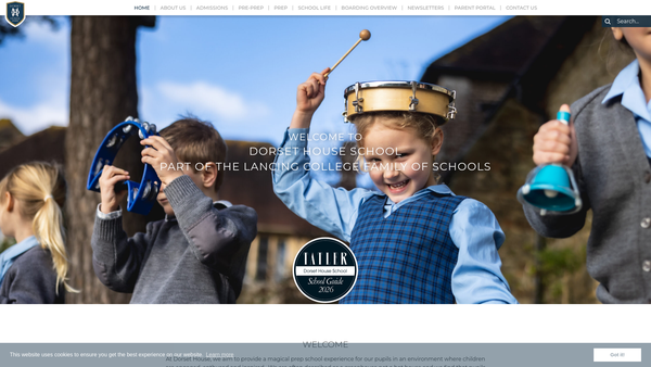 Screenshot of the Bury Manor School Trust Limited (Dorset House School) website