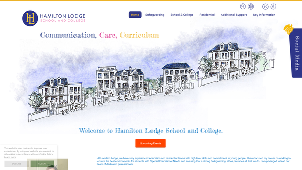 Screenshot of the Hamilton Lodge (Brighton) website