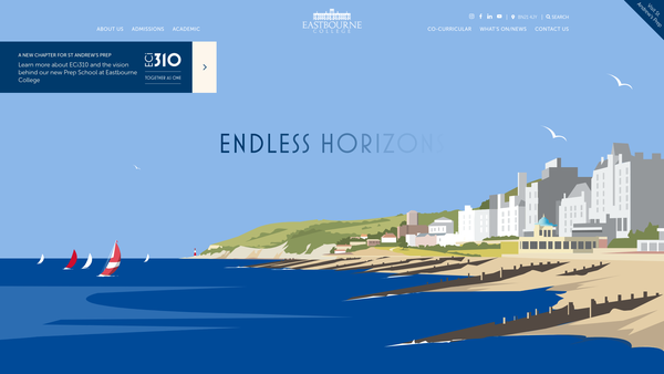 Screenshot of the Eastbourne College (Incorporated) website