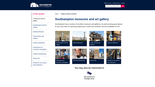 Screenshot of the Chipperfield Bequest (Art Gallery) website