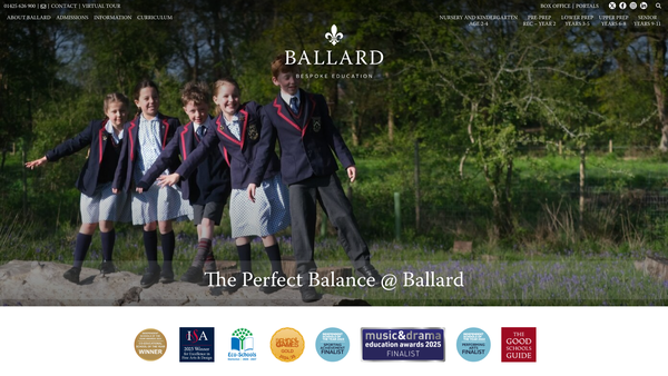 Screenshot of the Ballard School Limited website