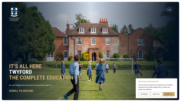 Screenshot of the Twyford School website