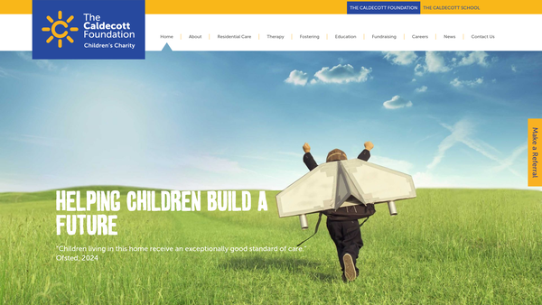 Screenshot of the Caldecott Foundation Limited website
