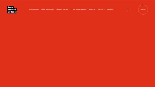 Screenshot of the Rose Bruford College Of Theatre And Performance website