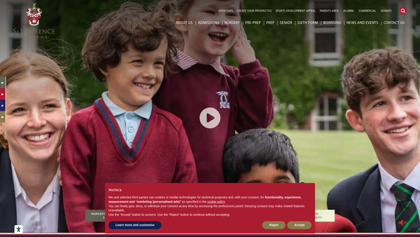 Screenshot of the The Corporation Of St Lawrence College website