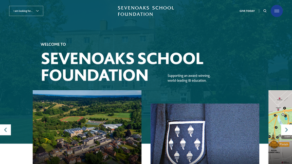Screenshot of the Sevenoaks School Foundation website