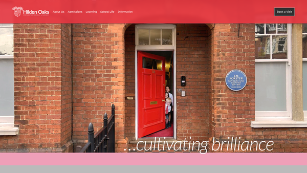 Screenshot of the Hilden Oaks School Educational Trust Limited website
