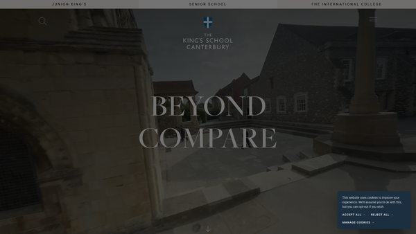 Screenshot of the The King's School Of The Cathedral Church Of Canterbury website