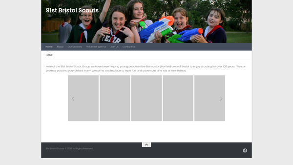 Screenshot of the 91st Bristol Scout Group website