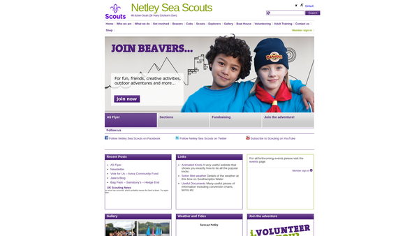 Screenshot of the 4th Itchen South (Netley) Scout Group website