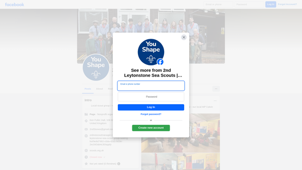 Screenshot of the 2nd Leytonstone Sea Scouts website