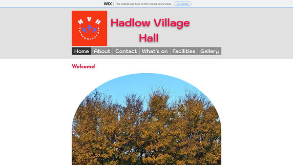 Screenshot of the Hadlow Village Hall website