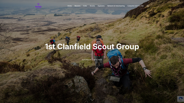 Screenshot of the 1st Clanfield Scout Group website