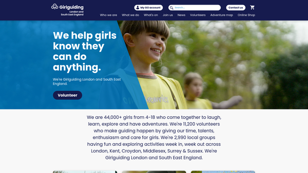 Screenshot of the The Guide Association London And South East England Region website