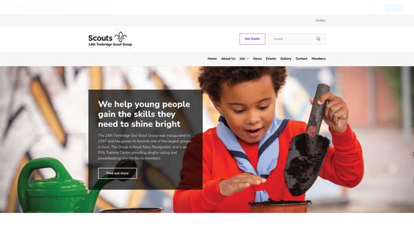 Screenshot of the 14th Tonbridge Sea Scouts website