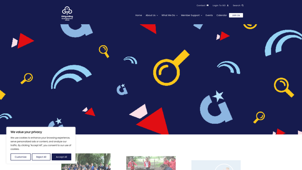 Screenshot of the Guide Association Buckinghamshire website