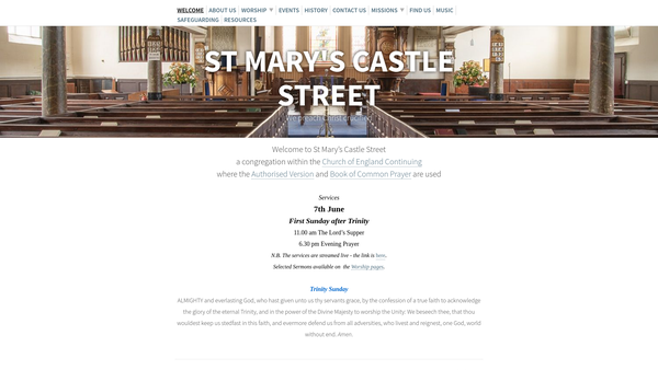 Screenshot of the St Mary's Chapel Educational Foundation website