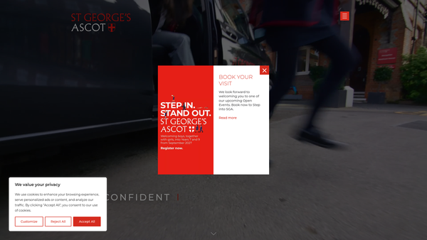 Screenshot of the St George's School Ascot Trust Limited website