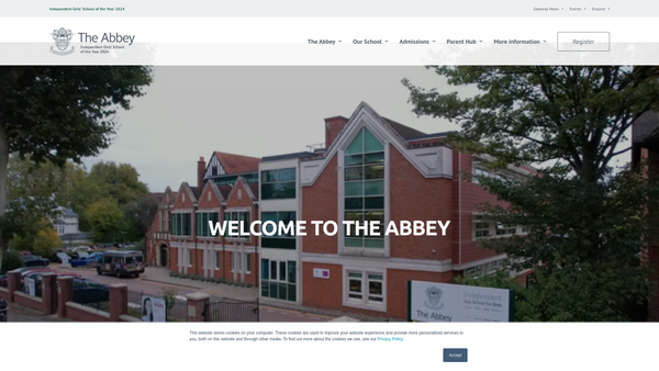 Screenshot of the The Abbey School, Reading website