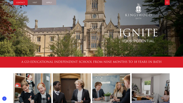 Screenshot of the Kingswood School website
