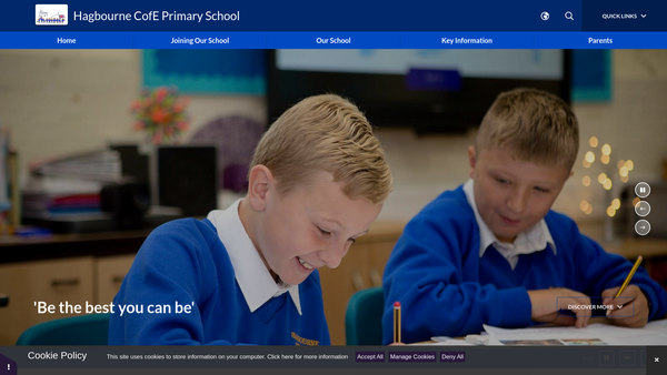 Screenshot of the The Hagbourne School Parent Teacher Association website