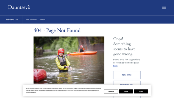 Screenshot of the Dauntsey's School Parents Association website